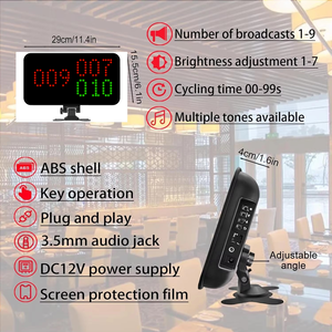 Système de sonnerie d'appel de client de <span class=keywords><strong>restaurant</strong></span> Système de sonnerie de table de <span class=keywords><strong>restaurant</strong></span> de restauration rapide 1 affichage de numéro à 3 chiffres 10 boutons étanches - Product Image 4