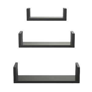 Bathroom <b>Shelves</b> <b>Wall</b> Mounted Rectangular Black <b>Floating</b> Shelf For Storage And Display In Bathroom - Product Image 5