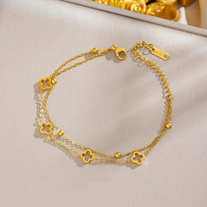 Nouveau Acier Inoxydable 18k Or Perle Shell Zircon Couches Trèfle Mauvais Yeux Chaîne <span class=keywords><strong>Bracelet</strong></span> Femmes Papillon <span class=keywords><strong>Coeur</strong></span> <span class=keywords><strong>Bracelet</strong></span> pour Cadeau - Product Image 3