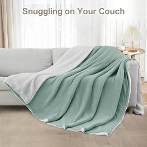 Thiết Kế Rắn Dày Mùa Đông Ấm Cúng Và Ấm Áp Đan Polyester Lông Cừu <span class=keywords><strong>Sherpa</strong></span> Chăn Cho Nhà - Product Image 2