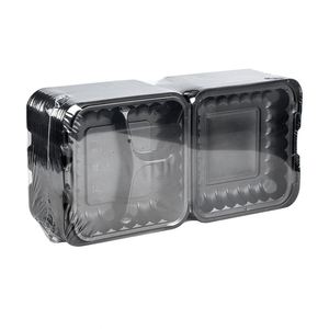 Contenants jetables à trois compartiments de 8x8 pouces avec logo personnalisé pour restaurants - Product Image 2