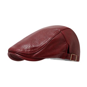 Chapeau en cuir PU pour l'automne et l'hiver, casquette de <span class=keywords><strong>peintre</strong></span> rétro pour homme, béret polyvalent pour femme - Product Image 5