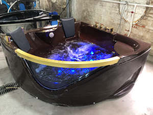 Хит продаж, белая двухместная Роскошная отдельно стоящая воздушно-пузырчатая Массажная гидромассажная акриловая ванна с подушками для ванной - Product Image 2