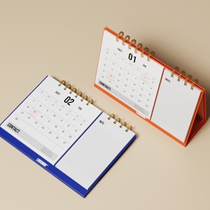 Kits de calendriers personnalisés en papier avec cadre photo, faible MOQ, création graphique gratuite, styles muraux et de bureau variés - Product Image 1