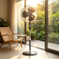 Ventilador de Pedestal en Oferta, Ventilador Eléctrico de Pedestal con Base Redonda, 45W, Tres Velocidades, Altura Ajustable y Cabezal Oscilante