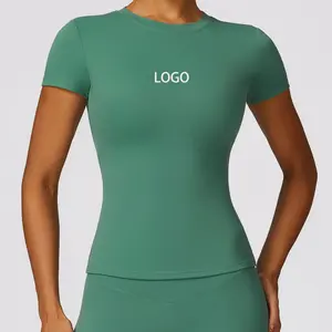 Camiseta esportiva feminina fitness yoga tops moda feminina para mulheres, roupa fitness personalizada para mulheres, moda feminina para ioga