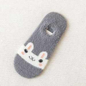 महिलाओं के मोजे महिलाओं लघु मोटी अदृश्य गर्म मोजे सर्दियों वसंत अदृश्य चप्पल कोई शो कम कट पालतू प्यारा टखने जुर्राब - Product Image 5