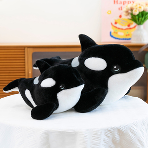 Almohada realista de felpa de <span class=keywords><strong>ballena</strong></span> asesina, juguete de peluche de Orca súper suave para abrazar, decoración del hogar y regalos - Product Image 2