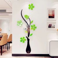 Stiker Dinding Akrilik 3D Bentuk Segitiga Modern Ramah Lingkungan Tahan Air dengan Pola Still Life untuk Dekorasi Rumah