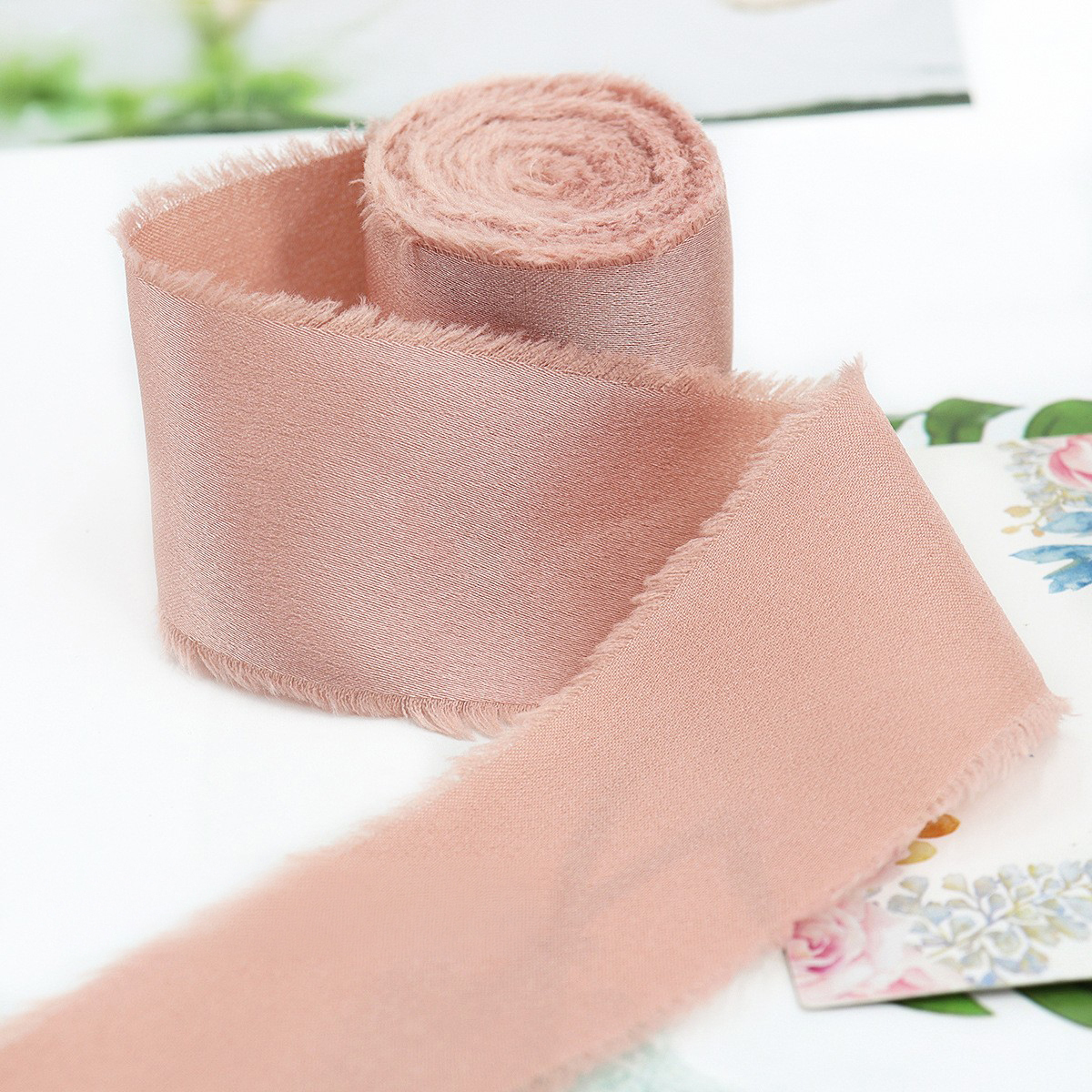 Rose poussiéreux-4 cm, 5 mètres/rouleau