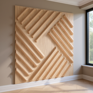 Paneles de Pared 3D de PVC D0100X3RF9J, 19.7x19.7 Pulgadas, Color Madera Clara, Insonorizantes, Diseño Contemporáneo para Uso Doméstico - Product Image 2