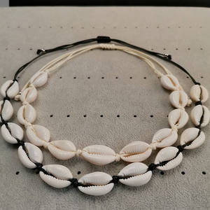 Collar de conchas blancas con cuentas naturales gruesas, estilo europeo, conjunto para joyería de moda - Product Image 3