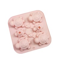 Moule à poupée en plâtre de silicone réutilisable 8 trous, grande et petite tortue, fait à la main, savon tortue en silicone, moules de décoration de gâteau au pouding