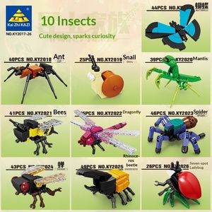 Set Educativo per Bambini di 40 Pezzi in Plastica ABS, Blocchi di Costruzione Fai-da-Te, Modelli di Insetti e Animali, Giocattolo Unisex in Scatola - Product Image 5