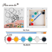 Kit de Pintura DIY Sobre Lienzo Panwenbo de 24*30cm con Pincel y Set de Arte Acrílico, Lienzo Estirado Preimpreso