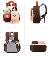 Sac à dos enfant personnalisé avec logo imprimé dessin animé, bretelles respirantes en maille et dos rembourré, idéal pour la maternelle et l'usage quotidien