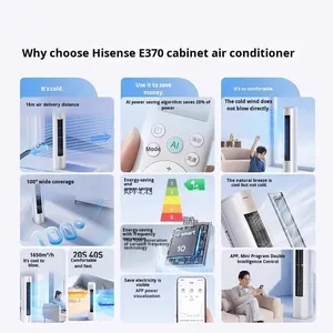 เครื่องปรับอากาศแบบตั้งพื้น Hi Sens 3/2 ประหยัดพลังงาน รุ่นใหม่ สำหรับห้องนั่งเล่น ทรงกระบอก แนวตั้ง E - Product Image 3