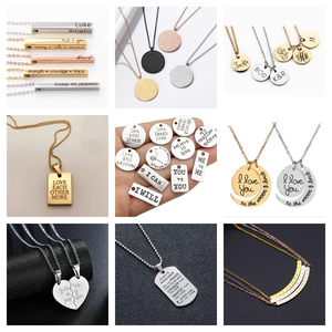 Collar con forma de corazón de corte láser de acero inoxidable <span class=keywords><strong>para</strong></span> mujer, Gargantilla con logotipo personalizado, barra en blanco, etiquetas personalizadas <span class=keywords><strong>para</strong></span> <span class=keywords><strong>perros</strong></span> y mascotas, collar ovalado - Product Image 6