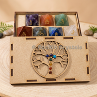 Boîte cadeau pyramide sanskrit Arbre de Vie Chakra, artisanat unique |   Rozrincrystals.com Art religieux de collection inspiré du monde