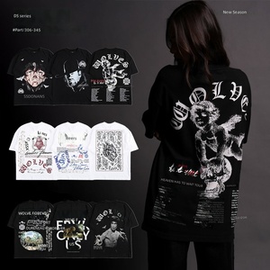 เสื้อยืด DS <span class=keywords><strong>Wolf</strong></span> Head สไตล์อเมริกัน แนวสตรีทแวร์ ฟิตเนส น้ำหนัก 240 กรัม ไซส์ใหญ่ ผ้าฝ้ายแท้ คอกลม แขนสั้น ลายหัวกะโหลก - Product Image 1