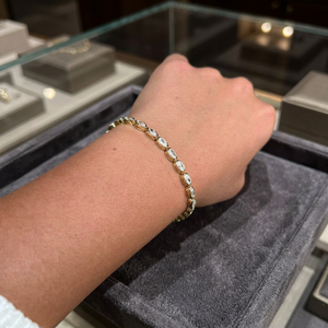 EtherStar Jewels Pulsera de tenis con diamantes cultivados en laboratorio certificados por IGI, 6.00 CT, corte ovalado, engaste de bisel, estilo East West, Oro 18K/14K/10K, Plata 925 - Product Image 5