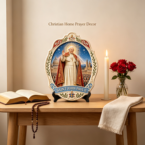 Placa de Resina Personalizada del <span class=keywords><strong>Papa</strong></span> San Juan Pablo II, Grabado en 3D con Impresión UV, Escudo Papal del Vaticano, Regalo Religioso Católico - Product Image 6
