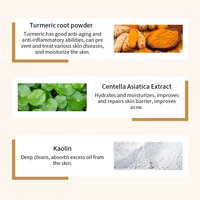 Masque facial en argile à la vitamine C, au curcuma et à la centella asiatica - Soin de la peau hydratant, exfoliant et régénérant