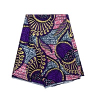 Pagne Africain Wax Tissu en Coton Imprimé Type Hollandais avec Motif Grand Super Doré