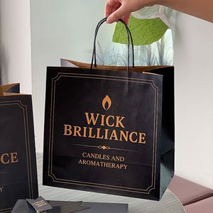 Custom Biodegradable Black Kraft Paper Bags With Handle Custom Take Out to Go Takeaway Fast Food Packaging Restaurant Paper Bags - Product Image 5