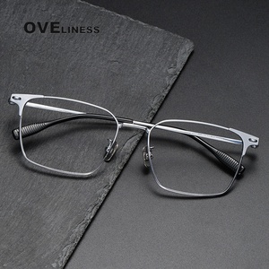 Montura de gafas ópticas de titanio puro para hombre, montura de gafas graduadas ópticas completas para miopía cuadrada para hombre, gafas nuevas 2024 - Product Image 1