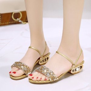 <span class=keywords><strong>Sandali</strong></span> da Donna <span class=keywords><strong>con</strong></span> Tacco Leggeri Traspiranti Punta Aperta Comodi e Antiscivolo <span class=keywords><strong>con</strong></span> Strass Glitterati per Esterno - Product Image 3