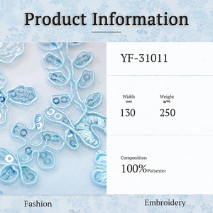 Hot Bán Đa-Màu Thêu Ren Vải Dệt Kim Chéo Phong Cách Cho Cô Gái Váy Cưới Phụ Kiện Hot Bán Thêu <span class=keywords><strong>Net</strong></span> - Product Image 2