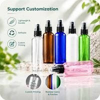 Flacon pulvérisateur rond en PET pour brume visage vide, cosmétique et soin de la peau, 30ml 50ml 100ml 200ml