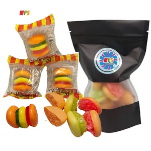 Wholesale Free Sample Halal Fast Food Soft Candy Snacks Freeze Dried Burger Gummy Candy