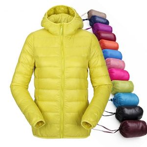 Femmes <span class=keywords><strong>Doudoune</strong></span> <span class=keywords><strong>Ultra</strong></span> Légère À Capuche Hiver Canard Vers Le Bas Vestes Femmes Slim Manches Longues Parka Fermeture Éclair Manteaux 2021 Poches Solide - Product Image 1