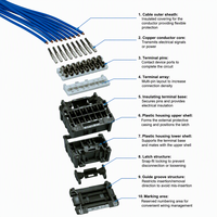 Boîtier de connecteur double rangée pour faisceau de câbles automobile, faisceau de câbles bleu 2,54 mm pour équipement de charge de véhicules électriques