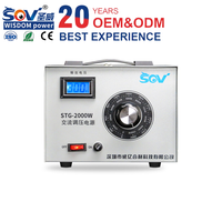 Stabilisateur de tension monophasé en cuivre STG-2000W avec écran LCD, efficacité de 90 %, 50/60 Hz pour appareils de laboratoire