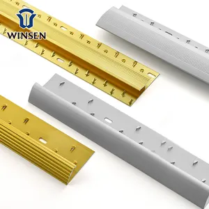 Winsen dapat disesuaikan karpet Gripper Strip transisi karpet aluminium tepi memangkas karpet melengkung Trim Strip transisi