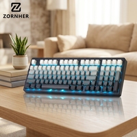 Teclado Mecánico Inalámbrico Zornher ZH980, PCB RGB Intercambiable en Caliente, Teclado Trimodal con Teclado Numérico para Oficina
