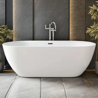 Baignoire Îlot de Luxe Moderne en Acrylique, Style Hôtelier Européen, Taille Adulte avec Fonction de Trempage et Bonde