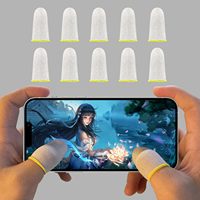 Guantes para la yema del dedo del juego móvil, a prueba de sudor, antideslizante, pantalla táctil, manga para el dedo, transpirable, cubierta para la yema del dedo del juego, fibra de vidrio
