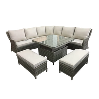 Modernes Nordic Outdoor Aluminium Garden Sectional Lounge Set Großhandel Wicker Rattan Patio Sofa für das Essen im Landhausstil