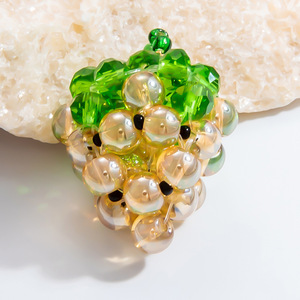 Composants de bijoux en verre motif raisin et cerise pour la fabrication de boucles d'oreilles, formes variées, accessoires DIY, Automne 2024, Origine Yiwu - Product Image 2