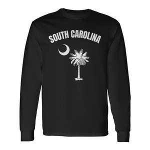 Camiseta de manga larga con diseño de la bandera del estado de Carolina del Sur, Palmetto Moon - Product Image 1