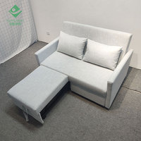 Canapé inclinable à 2 places en lin gris, fauteuil de style chinois pour petit espace
