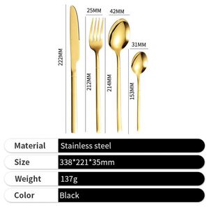 Un large choix de couleurs et de spécifications Ensemble de couverts de luxe en acier inoxydable doré - Product Image 5