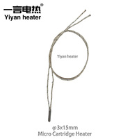 Tube chauffant micro en acier inoxydable haute densité 3x15mm pour imprimantes 3D et petits moules à température moyenne
