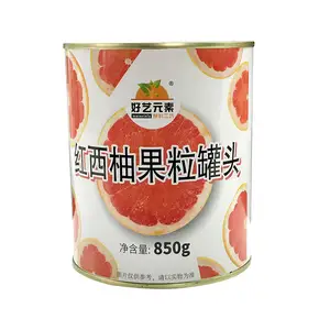 Preço por atacado 850g de alta qualidade em lata de frutas de toranja vermelha para chá de frutas espuma chá
