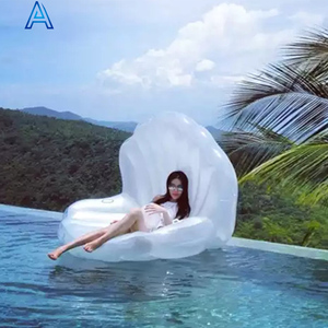 Colchoneta inflable de PVC con forma de concha de perla, para piscina, verano, flotador, asiento, juguete. - Product Image 2