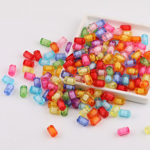 Acrylic Cylindrical <b>Beads</b> 12mm <b>Loose</b> <b>Beads</b> For Bracelet Making DIY Jewelry Making Material Rectangle Shape Colorful - Product Image 1